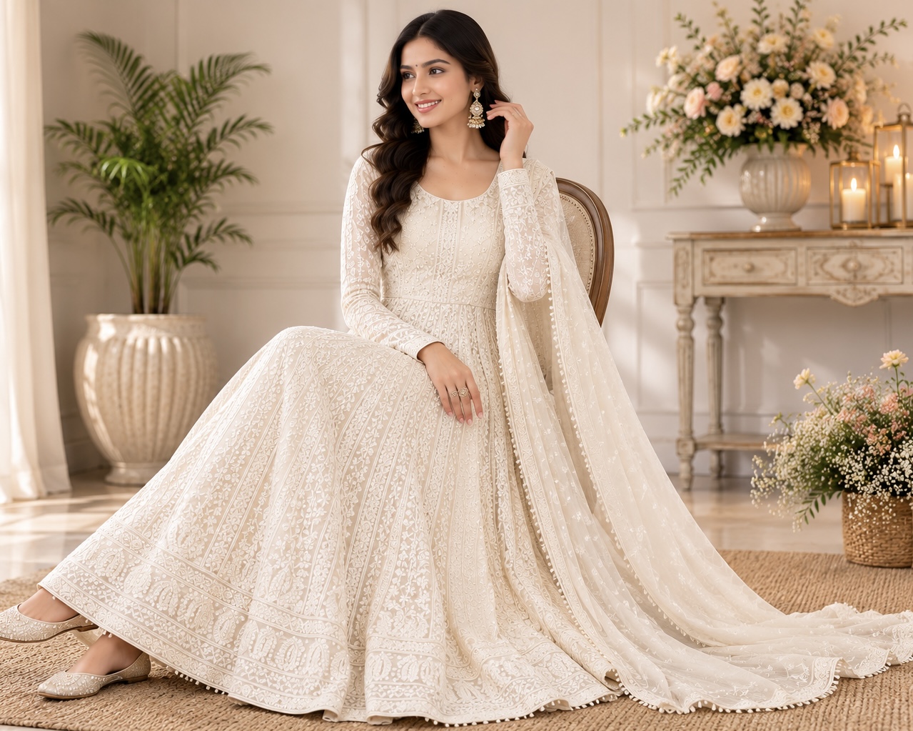 Floor length gown with custom design